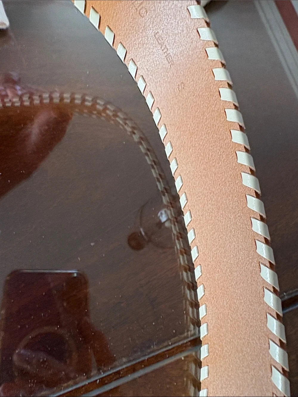 Banana Republic Cream Braided-Edge Leather Waist Belt